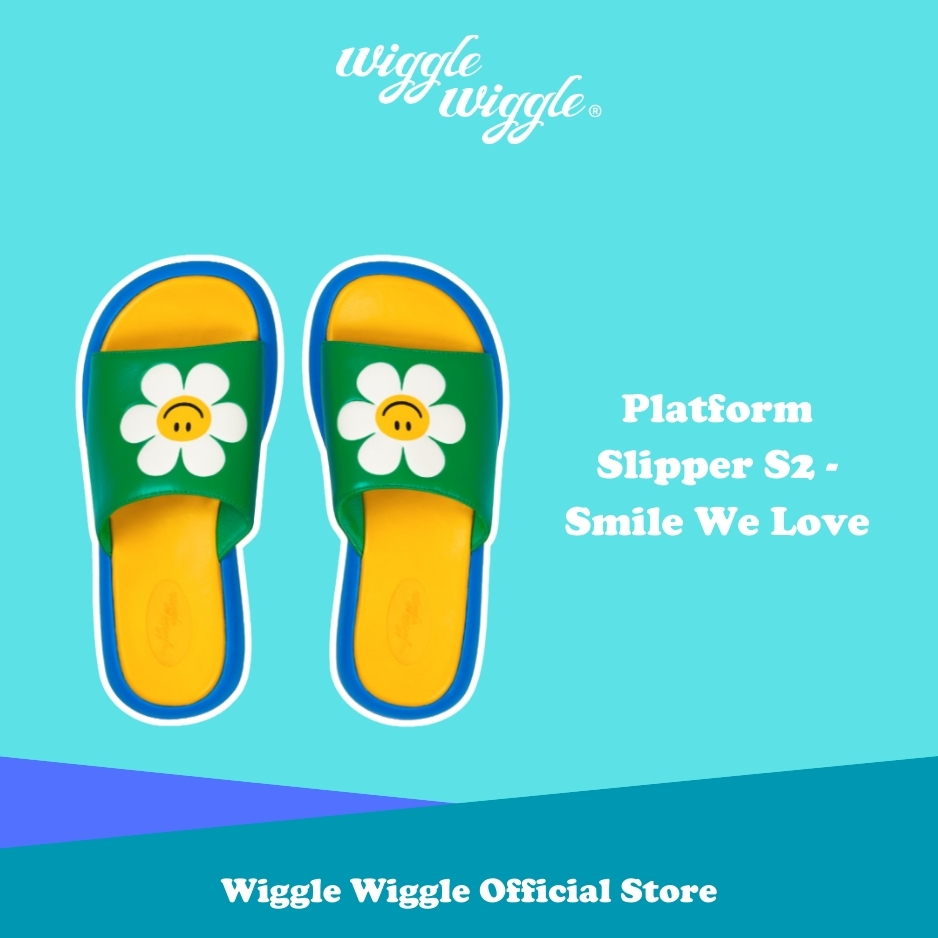 Wiggle Wiggle Platform Slipper S2 Smile We Love Sendal Sandal Tinggi Wanita Lucu Korea