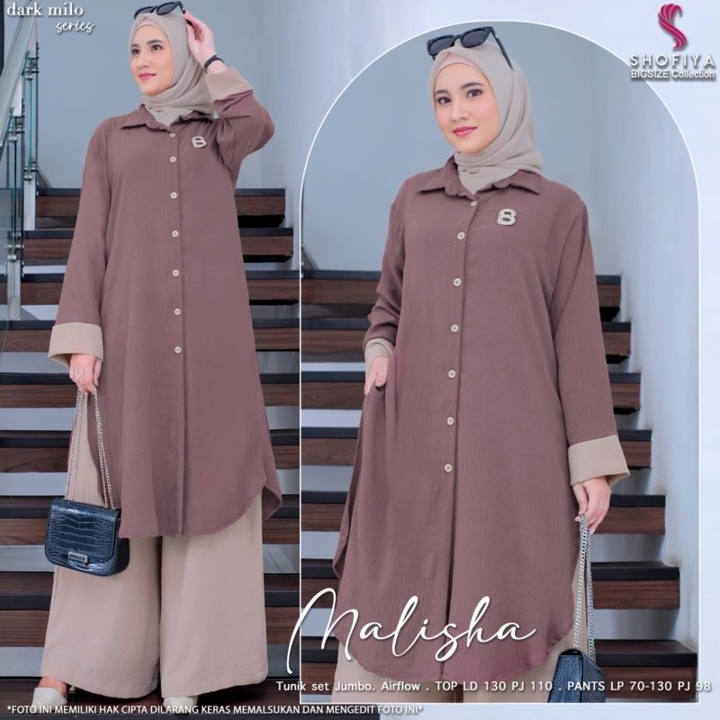 SETELAN TUNIK DAN CELANA JUMBO MALISHA