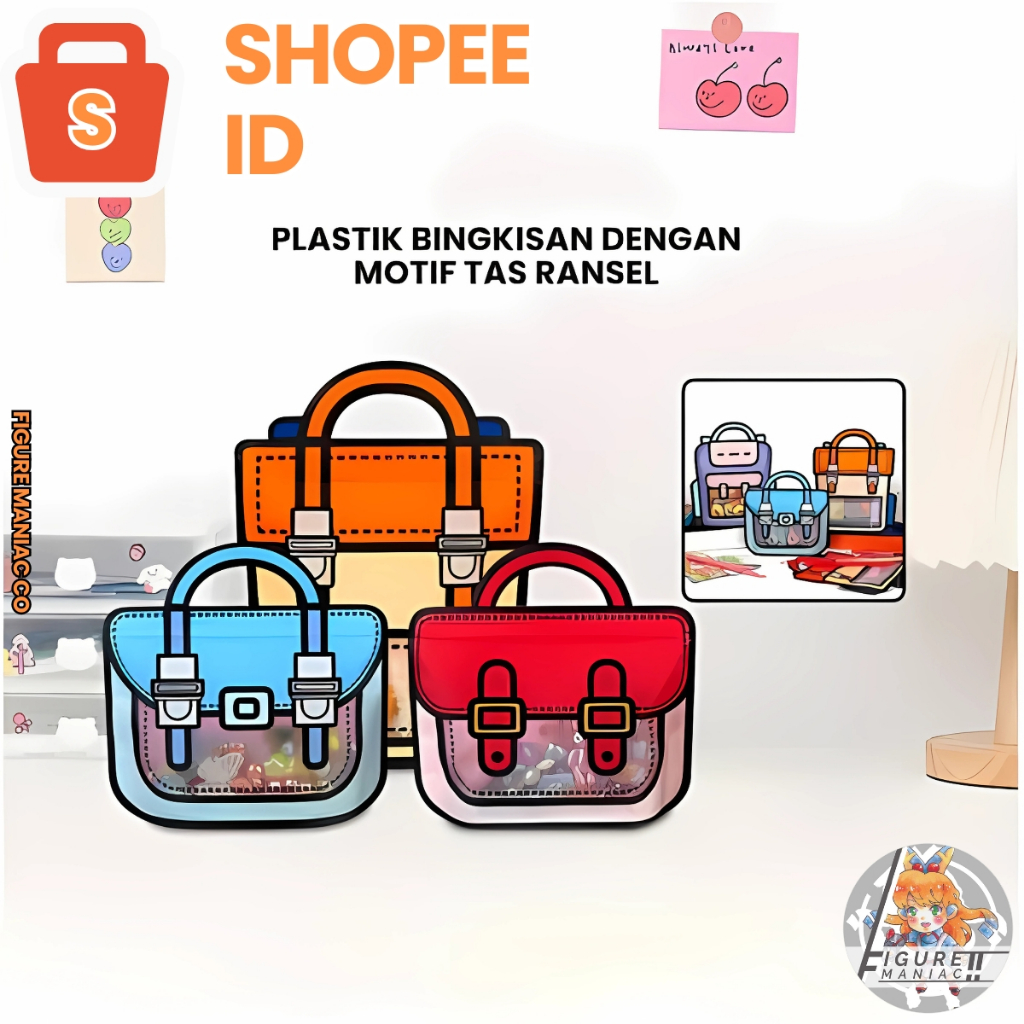 

[FM] - Plastik Bingkisan Ziplock Motif Tas Ransel / Plastik kemasan Snack Permen