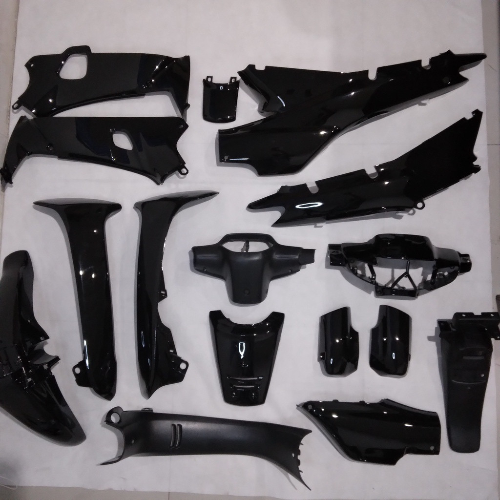 Complete Full Body bodi Hitam Honda Supra X Lama 100 cc 1996 - 2002 ( COMPLETE SET BODY SUPRA X HITA