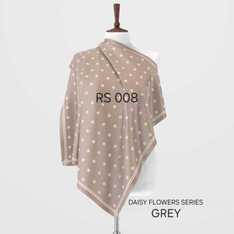 Hijab Segi Empat Voal Premium Motif RS-008 GREY