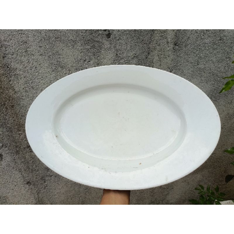 piring lodor oval keramik lawas antik jadul