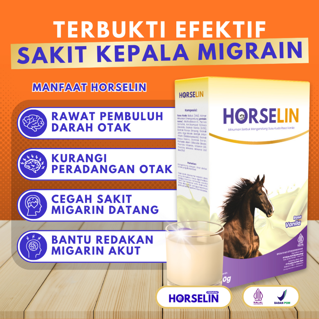 

Susu Kuda Liar HORSELIN Menyembuhkan Sakit Migrain Tanpa Efek Samping (200gr) Susu UHT