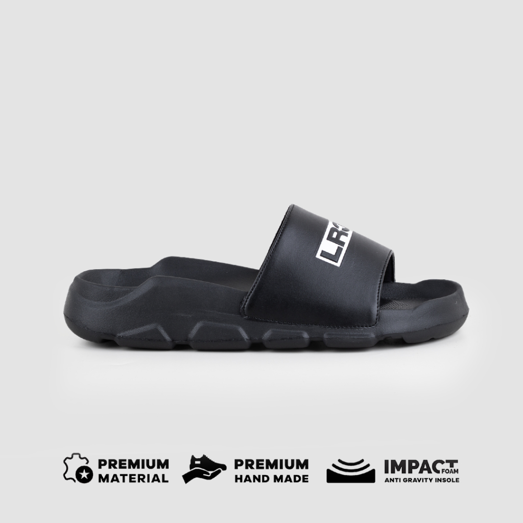 LEO RICHIE - Sandal Pria Wanita Vertus Slide Black White