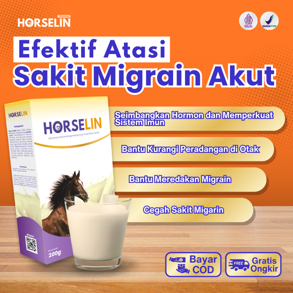 

Susu Kuda Liar Sumbawa HORSELIN Mencegah Sakit Migrain Sudah Halal MUI Asli (200gr) Susu Promo