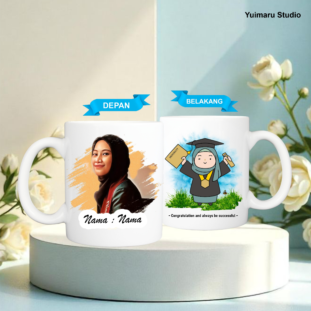 

Kado Wisuda Mug Costum aesthetic, kado mug graduation, kado anniversary Free bisa kasih foto