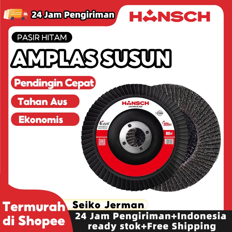 HANSCH Mata Gerinda Listrik Amplas Susun Flap Disc Grinder 4" /5" 80 120 60