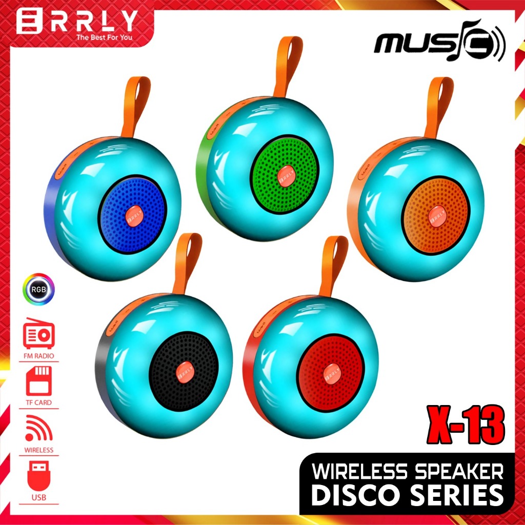 Speaker Bluetooth Portable ERRLY X13 LED RGB Light Speker Wireless Lampu Disco Bass TWS Connect