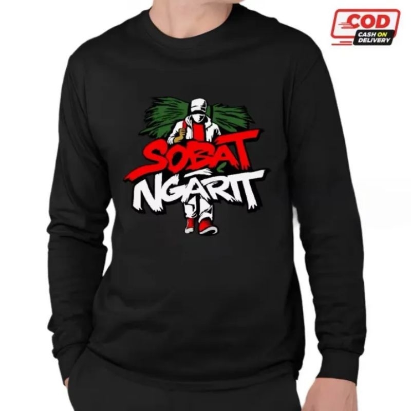 KAOS LENGAN PANJANG HITAM KEREN SOBAT NGARIT