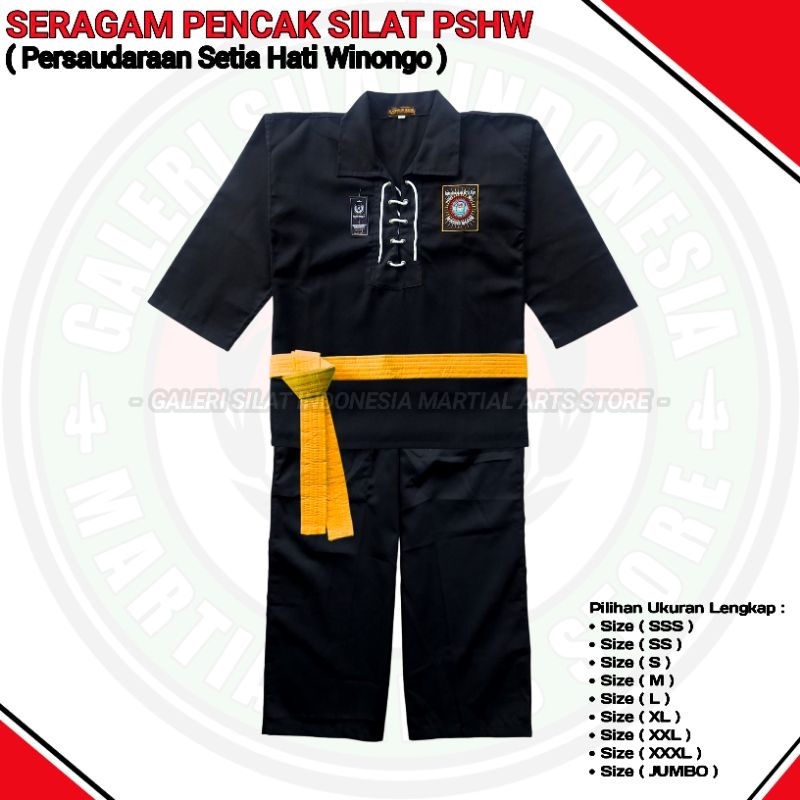 Seragam Latihan PSHW - Baju Sakral Untuk Latihan Pencak Silat SH Winongo - Sakral STK Lengkap Plus S