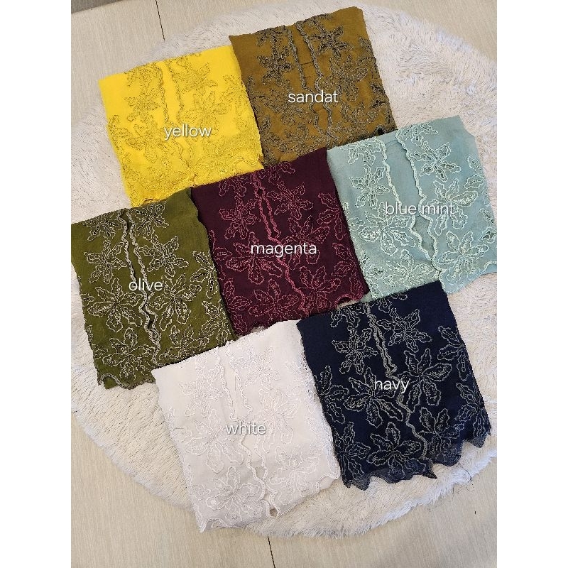 Sinarbintangbutik - Kain Kebaya Bordir Jasmine