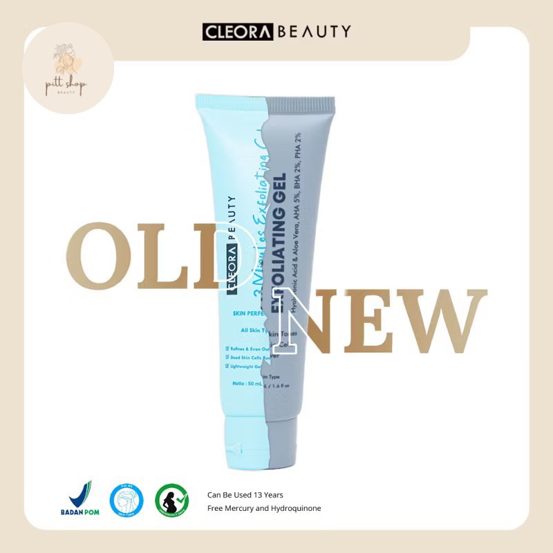 CLEORA 3 Minutes Exfoliating Gel Scrub dan Peeling Wajah - Cleora Beauty 50 ml
