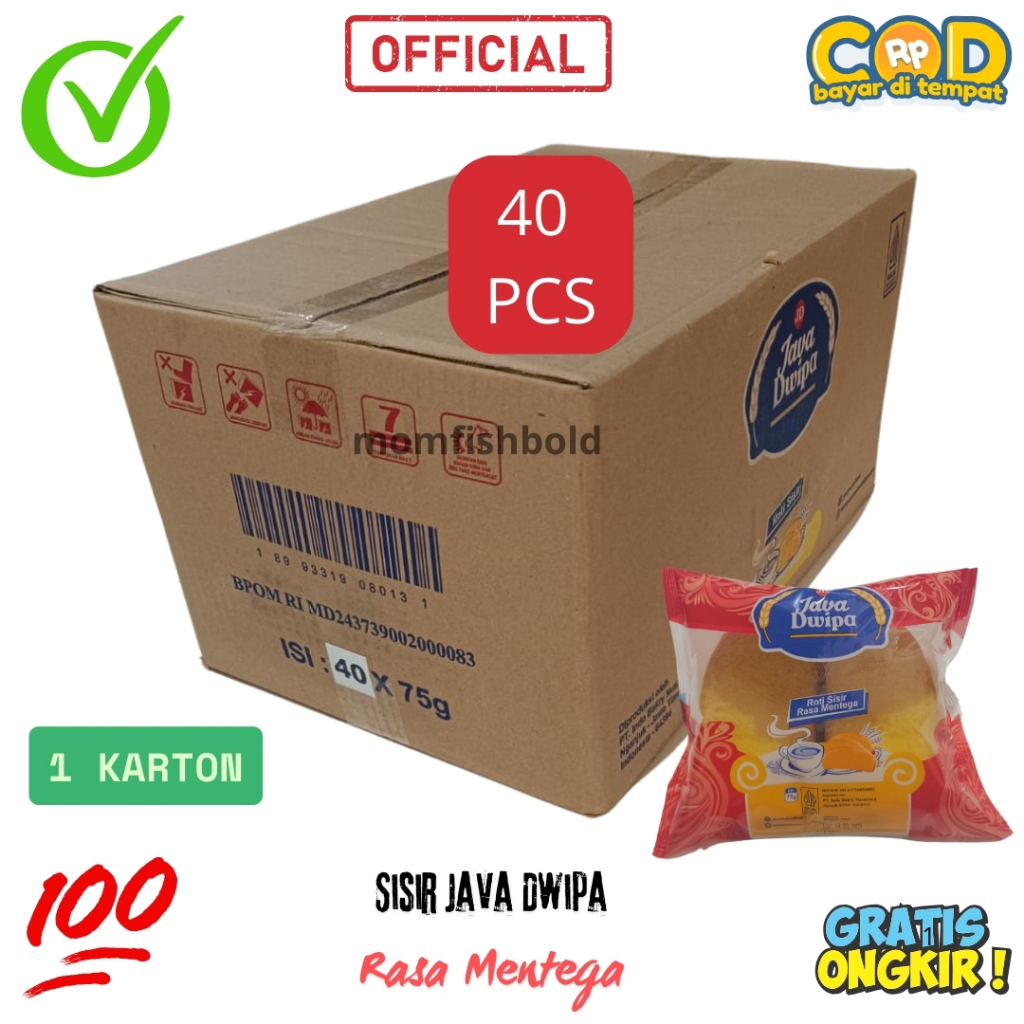 

Roti Sisir Java Dwipa 1 Dus / Roti Sisir / Kue Viral / 40 pcs / 1 karton