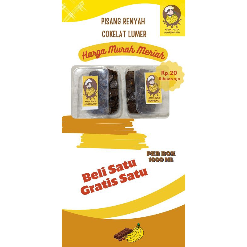 

kripik pisang coklat lumer,BELI 1 GRATIS 1