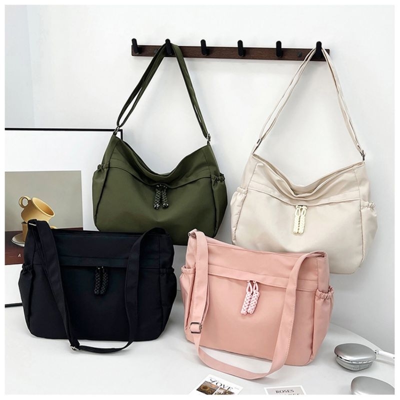 Sling Bag Polos Modis / Tas Selempang Canvas / Tas Selempang Sekolah Kuliah / Tas Fashion Korean Sty