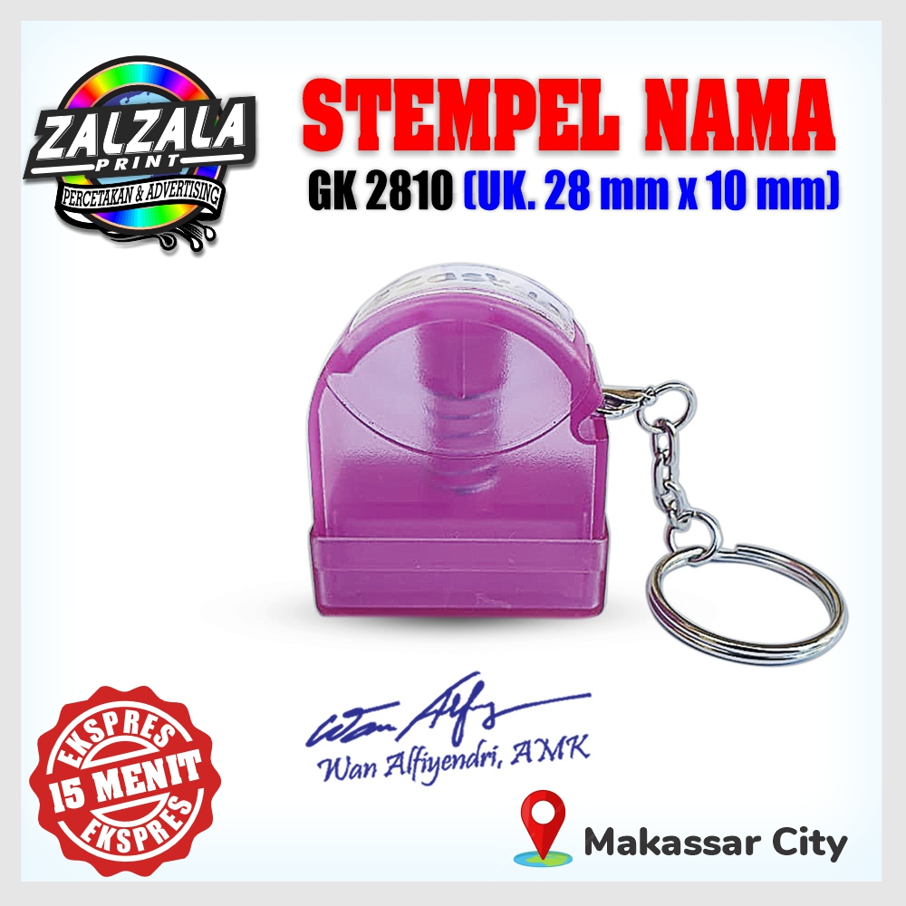 Stempel Nama  GK 2810 | Stempel Custom Nama | Stempel Flash Nama | Stempel Warna Nama | Makassar