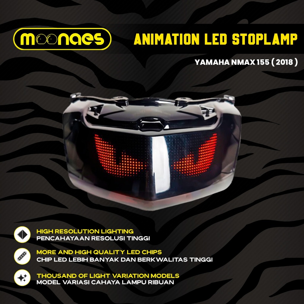 Moonaes Animation LED Nmax 155 OLD 2018 Stoplamp Lampu LED Animasi Universal CVT Racing Astrocustom