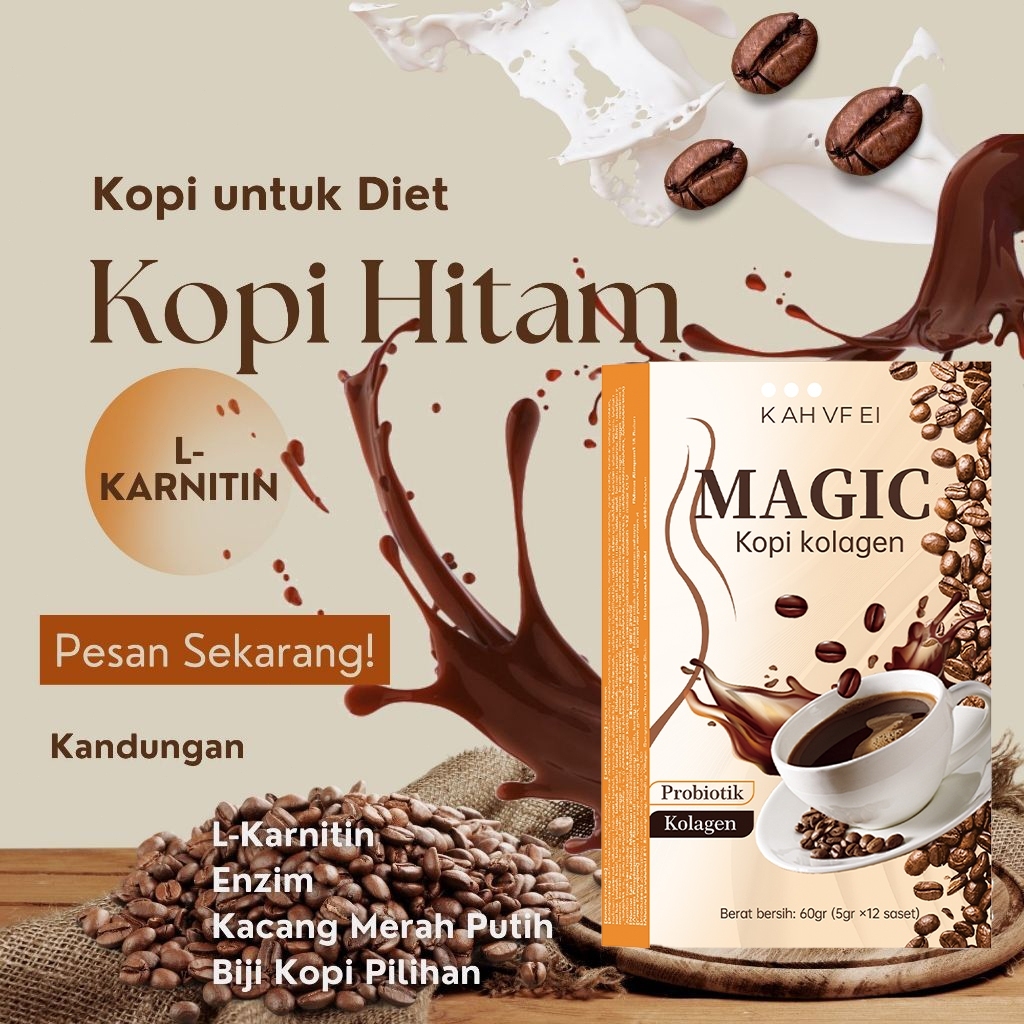 

kopi Magic Coffee Kopi Diet Enzim Pelangsing Tubuh Penghancur Lemak Instant Coffee Robusta Collagen Detoksifikasi
