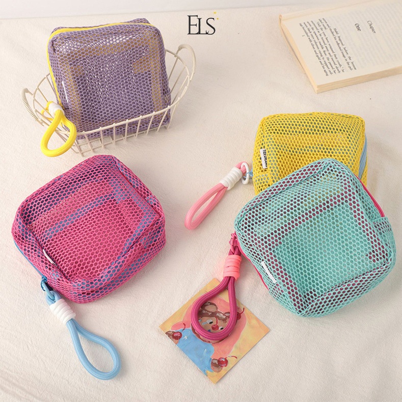 SSy189 ELSA Cosmetic Pouch 12*12cm Make Up Jaring Serbaguna ZY1017