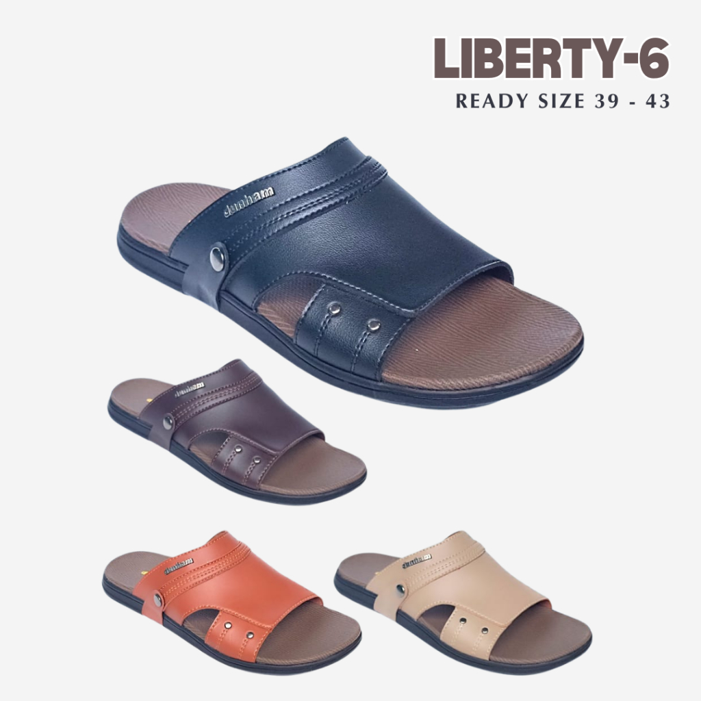 [FREE SOCKS] DUNHAM Sandals Liberty 6 (Sandal Slip On Pria - Sandal Kulit Cowok - Sandal Formal - Sa