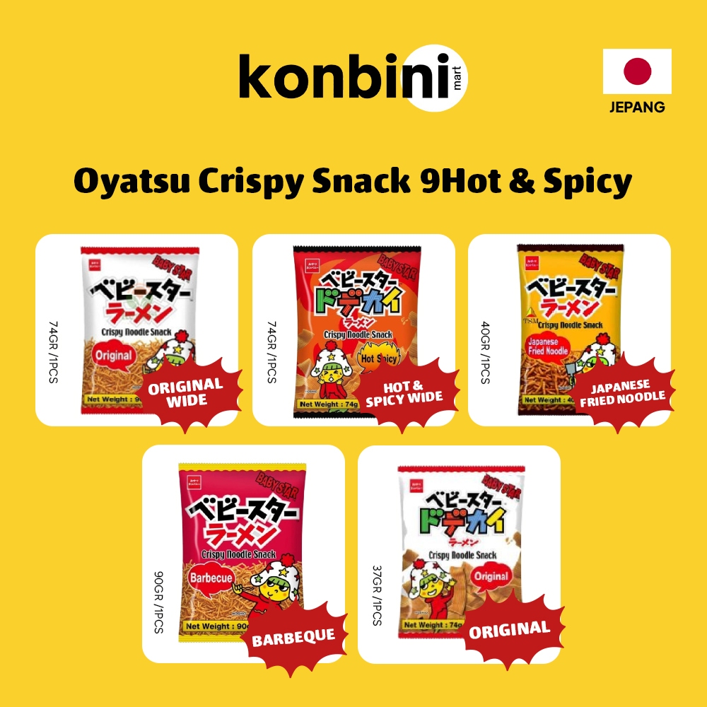 

KONBINI JEPANG - Oyatsu Crispy Noodle 90gr Original, Spicy, Fried Noodle, Wide Original.