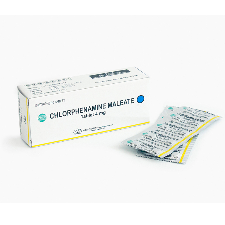 Chlorphenamine Maleate (CTM) Box 100's Tablet Nova - Obat Alergi