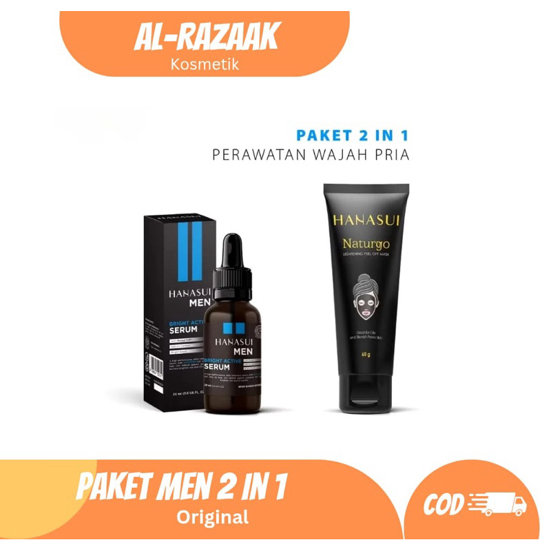 HANASUI MEN PAKET Skincare Perawatan Wajah&Kulit Pria |HANASUI NATURGO TUBE&SERUM MEN