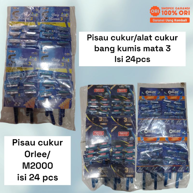 Pisau cukur/alat cukur bang kumis mata 3 isi 24pcs & Pisau cukur orlee/m2000 1 rtg isi 24 pcs