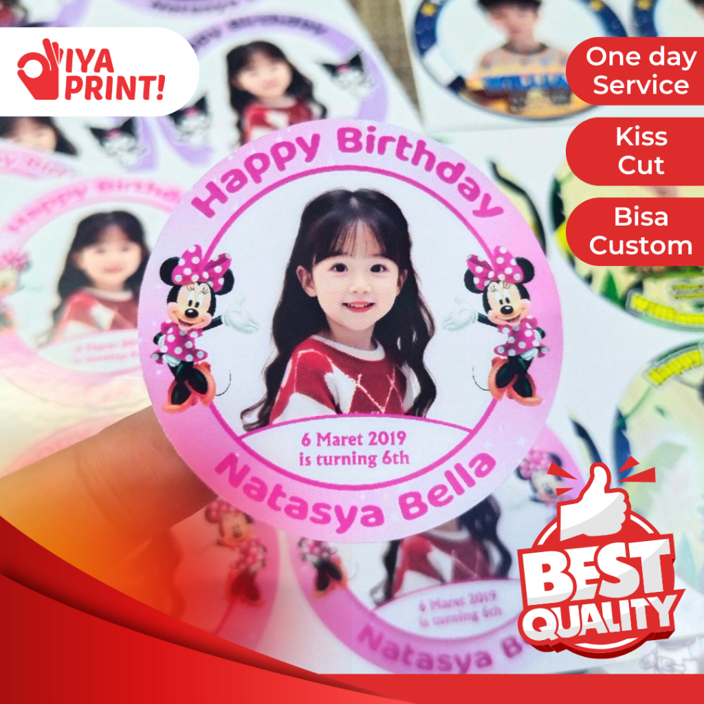 

8-10 Sticker Bulat Ulang Tahun Anak Stiker Ultah Free Design Template Birthday Chromo Murah