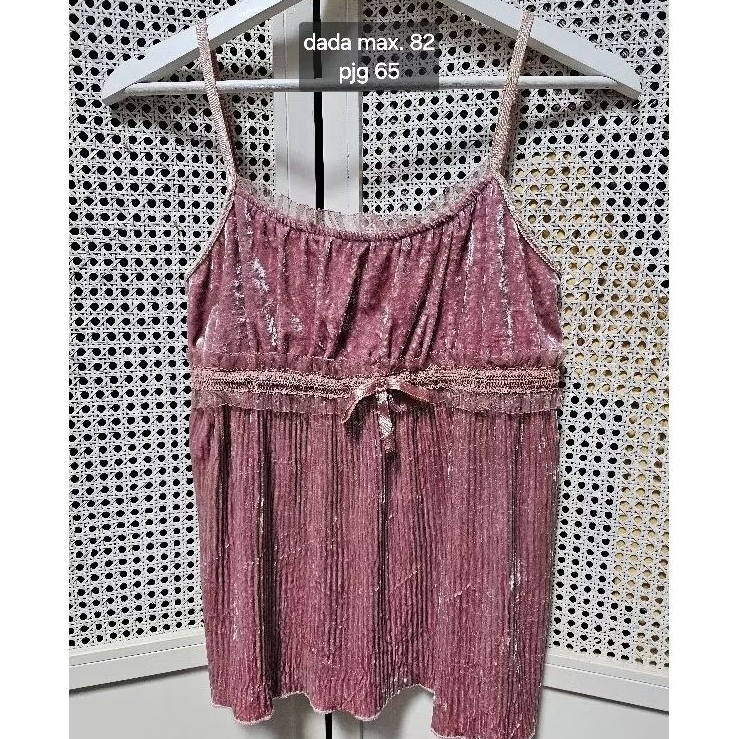 tank top beludru korea premium baju kekinian
