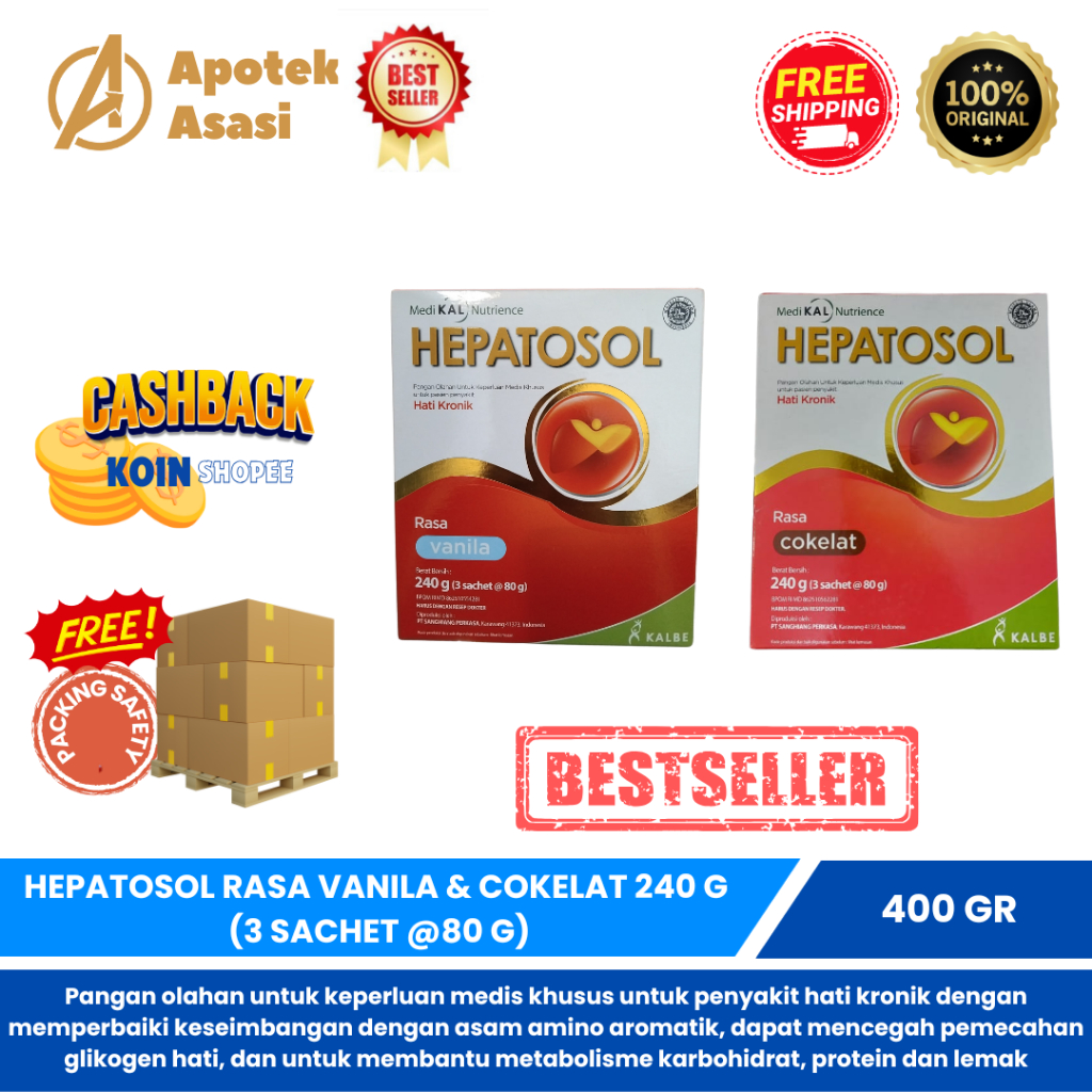 

HEPATOSOL RASA VANILA & COKELAT 240 GRAM BOX- Nutrisi Kesehatan Hati