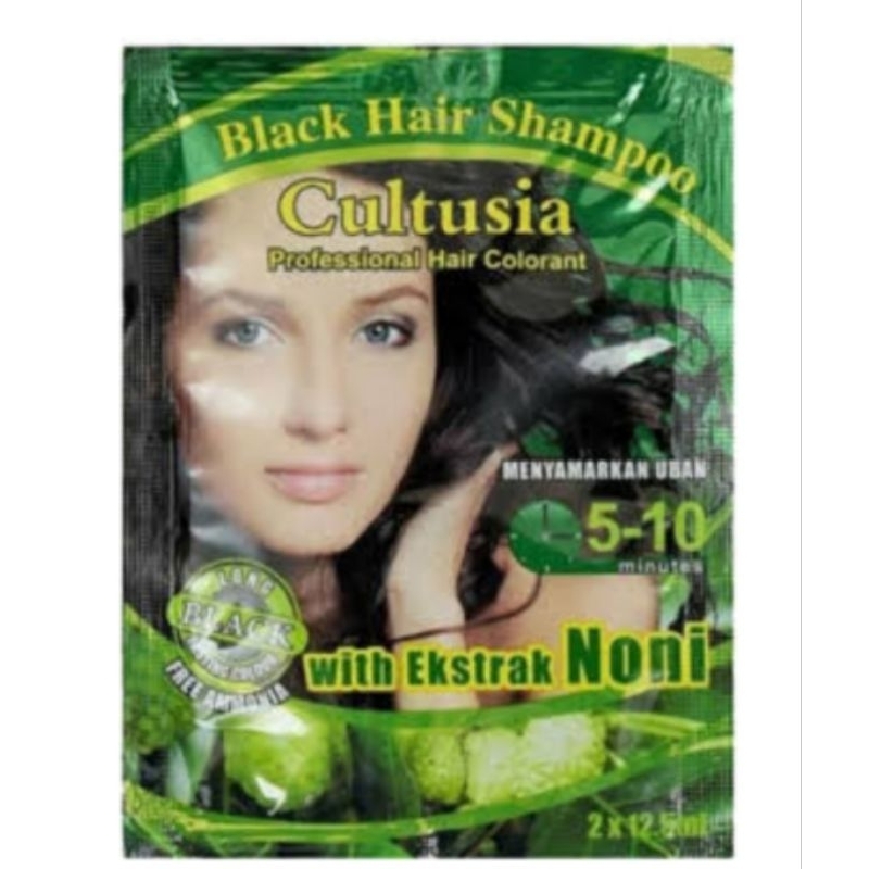 Cultusia shampoo pewarna rambut hitam