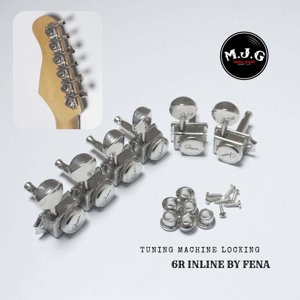 dryer tuning machine locking tuner gitar elektrik by Fena 6R vintage style inline