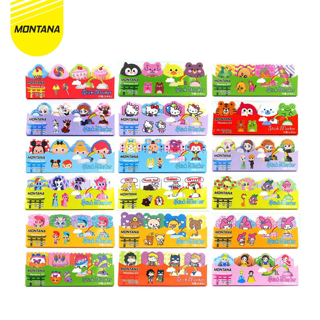

MONTANA Sticky Note Kertas Memo Tempel Colorfull Stationery Motif Random