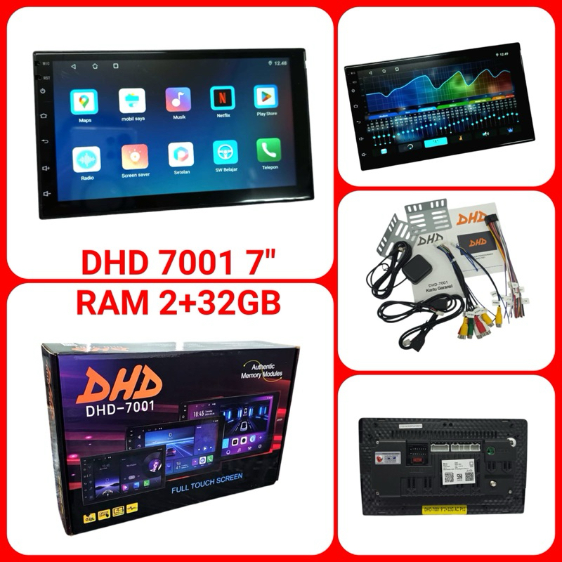 Head Unit Double Din Android Dhd-7001 7” Inch Ram 2+32GB Universal