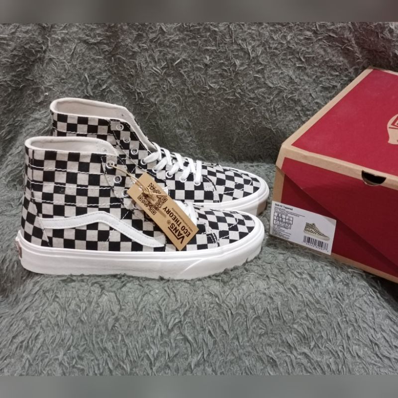 Resmi PT.Navya retail Vans SK8 Hi Tapered Eco theory checkerboard BNIB original under retail