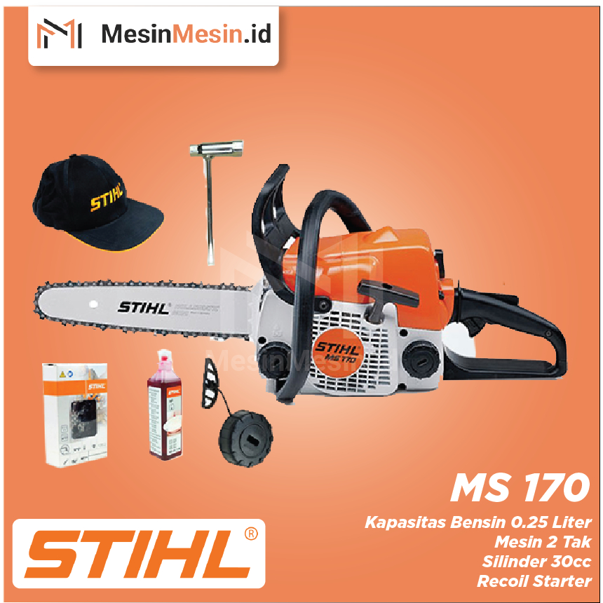 Chainsaw / Gergaji Kayu STIHL MS 170 14 Inci  MS 170 14 Inch