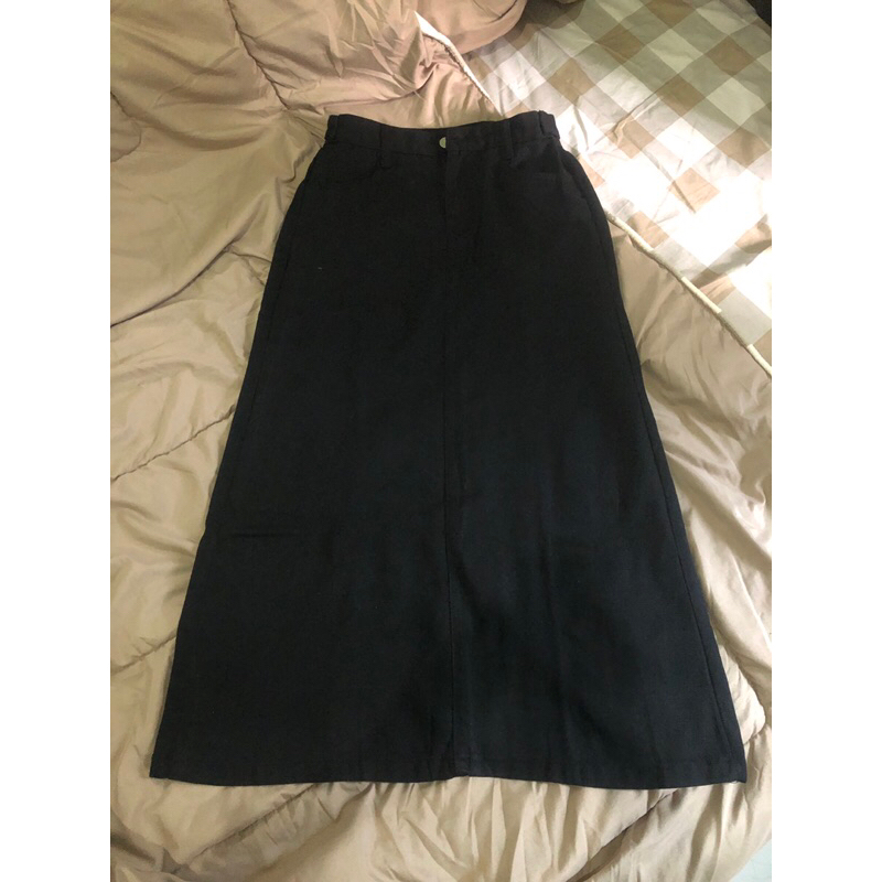 F.MIGA ROK JEANS MIDI PL HITAM