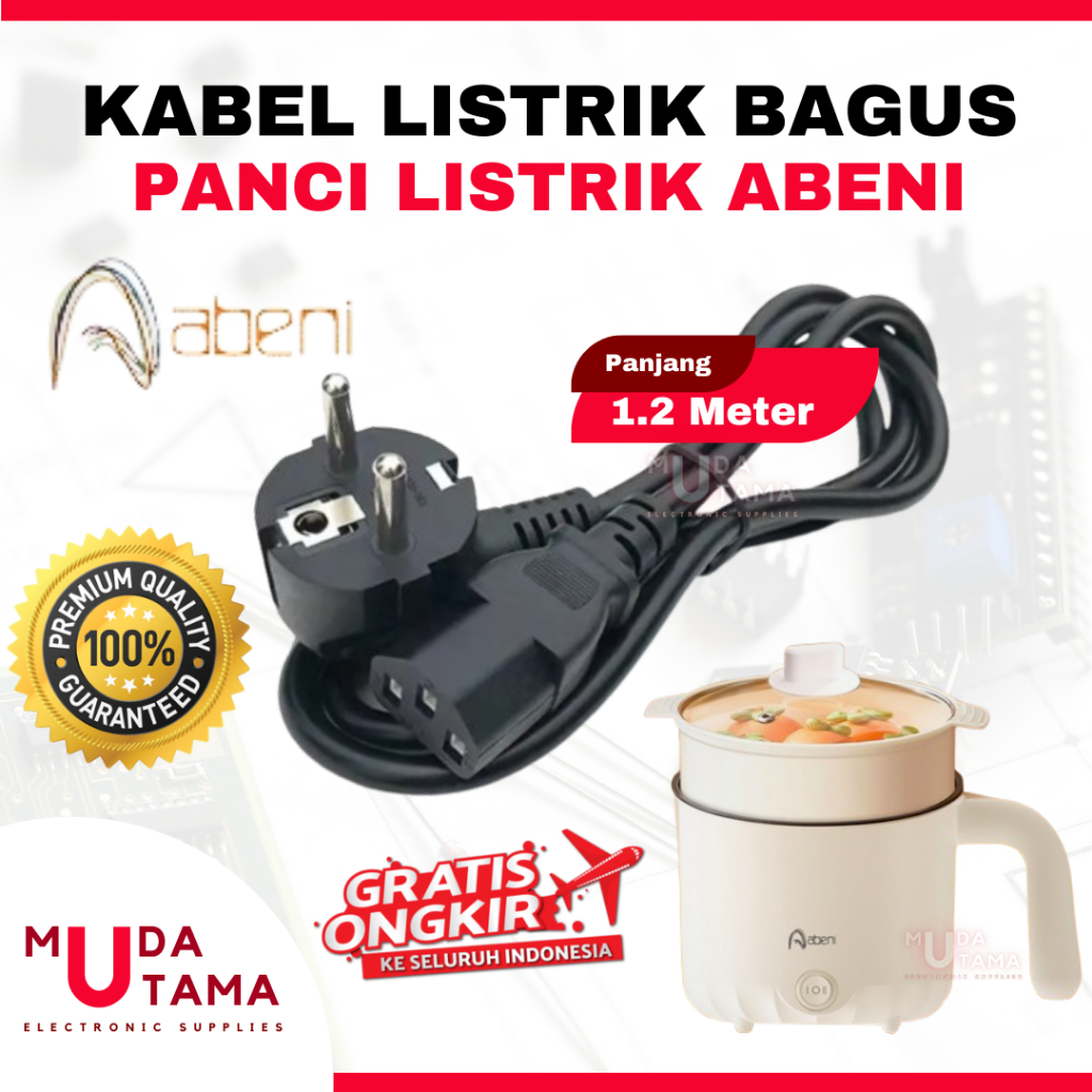 KABEL LISTRIK PANCI LISTRIK ABENI HIGH QUALITY ANTI KORSLET | COK KABEL PANCI PORTABLE ABENI | KABEL