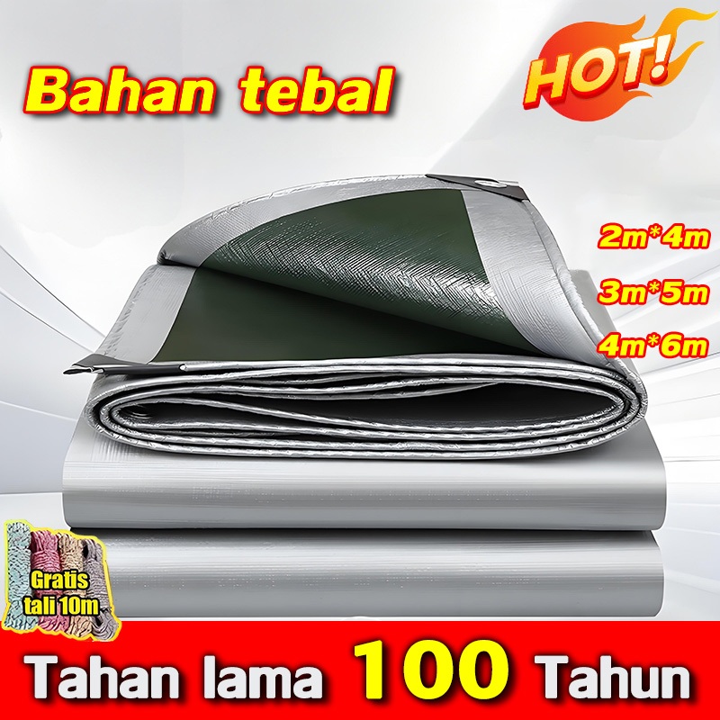 COD Terpal Plastik DONGLIN 2x4 3x5 4x6 Meter Waterproof 100%  Cover Kolam Ikan/Taman Atap Kebocoran 