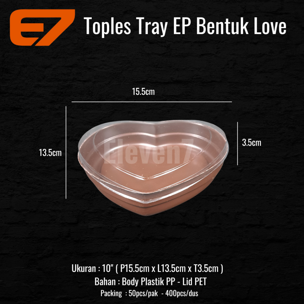 

Toples EP Bentuk Hati Tray Box Kue - Gift Box Love - Lunch Box (50pcs)