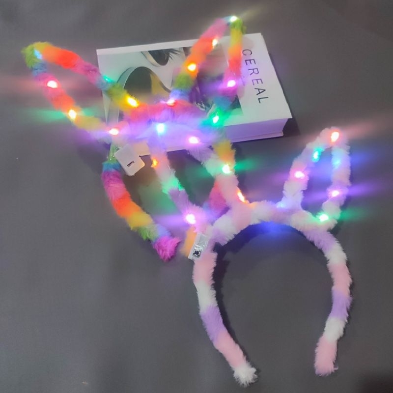 grosir bando LED kuping kelinci lucu bando rabbit anak lampu