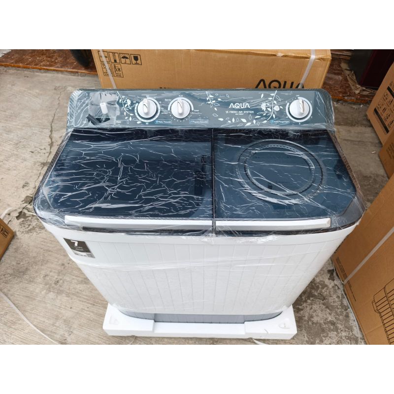 mesin cuci aqua 2 tabung 7 kg transparan/ mesin cuci aqua  7030