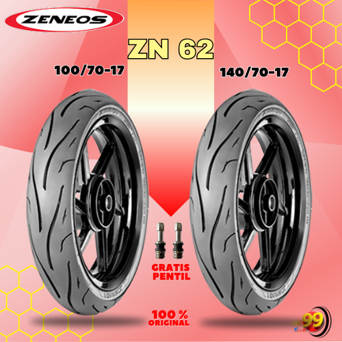 Paket Ban Motor Sport - Supermoto ZENEOS ZN62 100/70-17 + 140/70-17 Tubeless