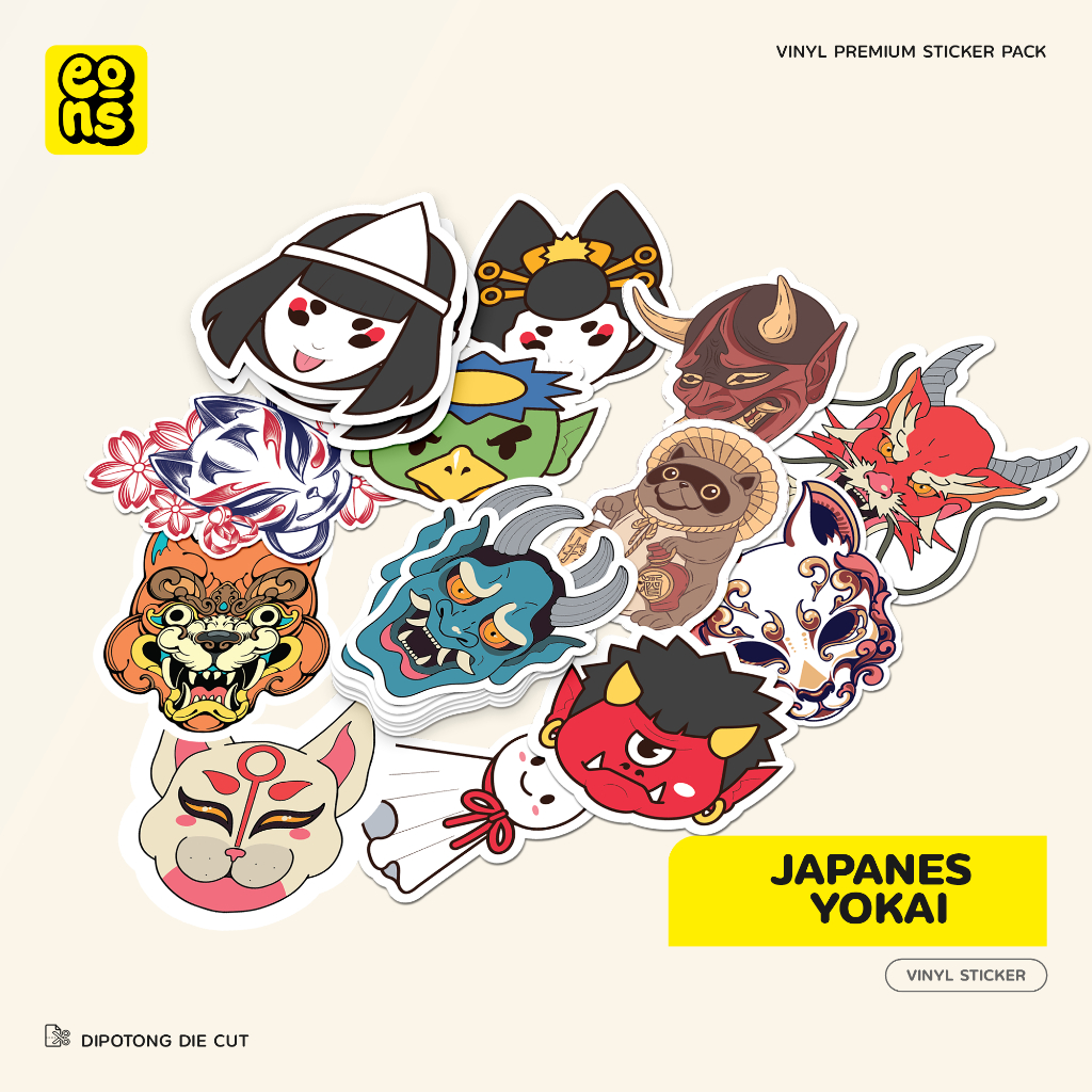 

Sticker JAPANES YOKAI Bahan Vinyl Waterproof Doff - Stiker Laptop Diary Notebook Journal Koper
