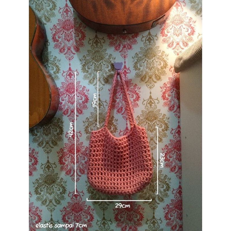 Net Bag Crochet, Tas rajut model jaring kuat — KERAJINAN TANGAN [HANDMADE]