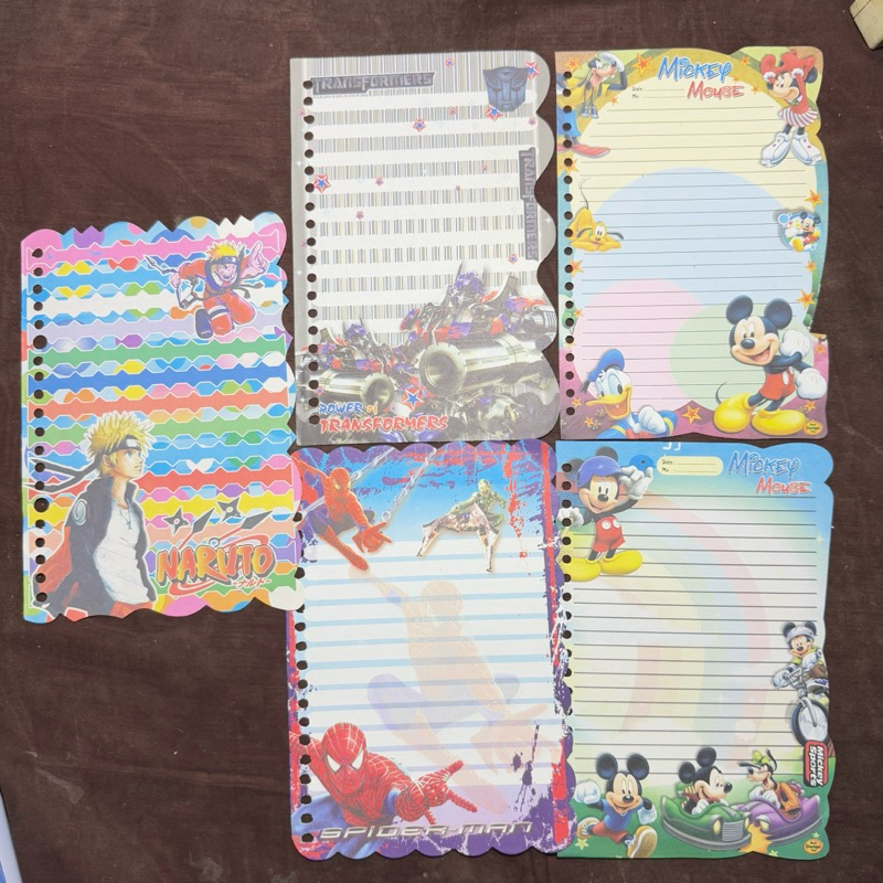 

[ Ready Stock ] 5pcs Lembar Paket Hemat Boy Bakugan Naruto Boboboy Starwars Car Marvel Hero Madagascar Batman Isi Binder A5 ver Paper Loose Leaf Kertas Koleksi jadul rare Y2K Limited Edition edisi terbatas Kolektor Collector second preloved thrift motif