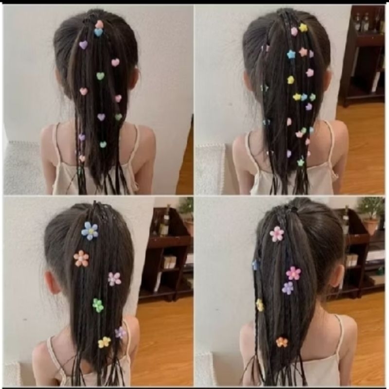 ikat rambut anak/ikat  rambut kepang panjang/ikat rambut palsu