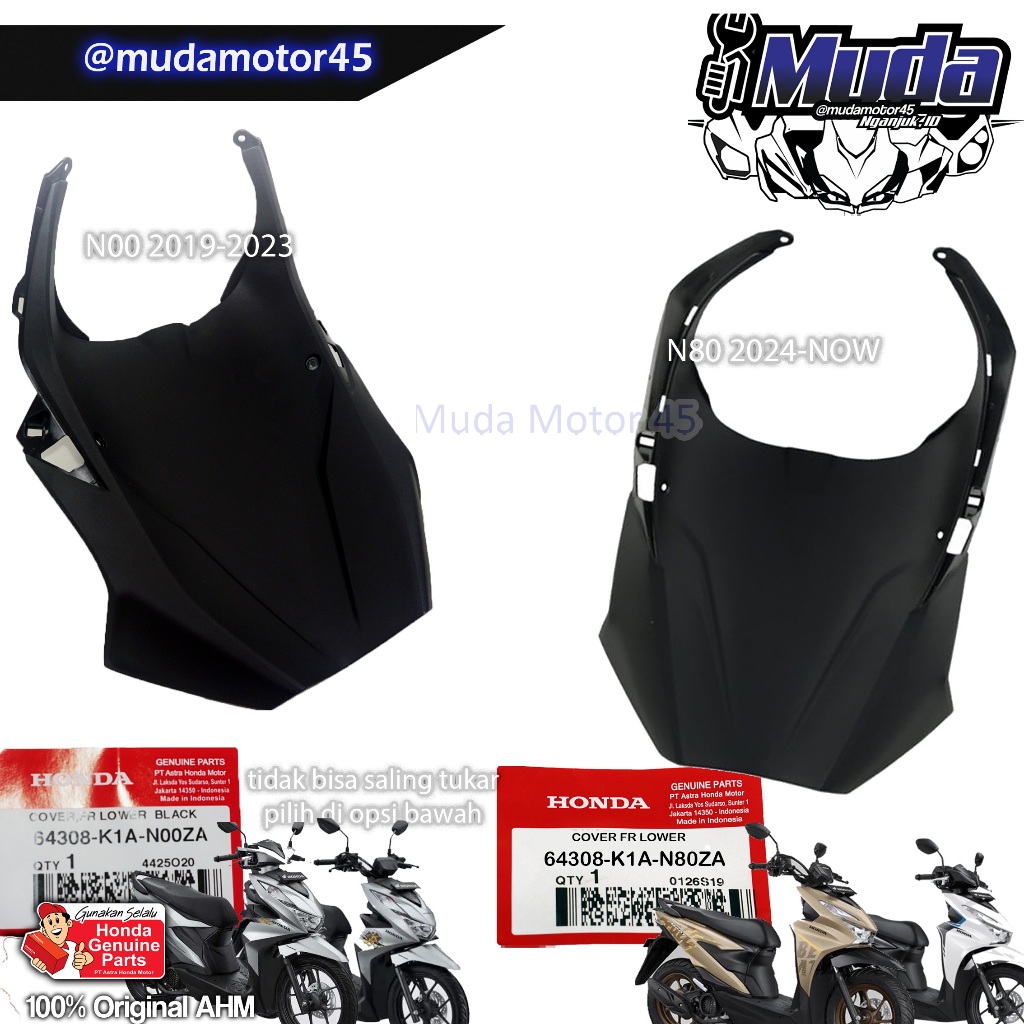 PARU BEAT LED V1 V2 ESAF 2020 2024 64308-K1A-N00ZA 64308-K1A-N80ZA COVER FR LOWER COWL KAP PENAHAN L