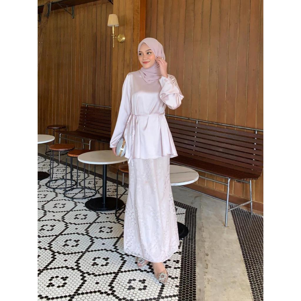 Ellisha One Set Rok Mix Brokat Setelan Kondangan Dres Lebaran / One Set Rok Lebaran 2025